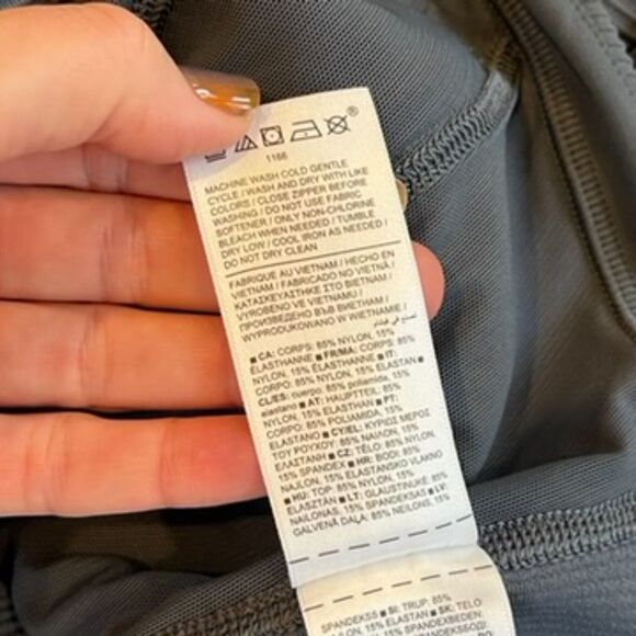 Athleta Salutation Jacket Granite Blue Full Zip Large Active Athletic Gym - Picture 12 of 13